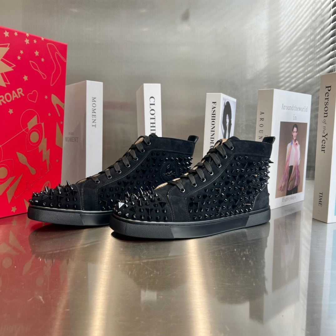 High-Top Black Studded Sheep King Sneakers